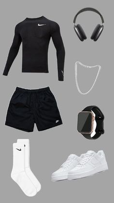 Gym Fit Outfit, Cool Gym Outfits, Gym Outfit Nike, Outfits Para Gym, Outfits Academia, Gym Fits Men, Casual Athletic Outfits, Gym Outfit Inspo, Sporty Outfits Men