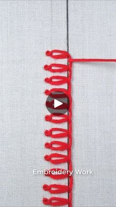 a video demonstrating how to make a crochet name sign with the word embroidery on it