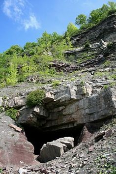 there is a small cave in the rocks