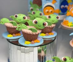 there are many cupcakes that look like sea animals