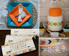 a collage of photos with different items on it and in the middle there is a cake