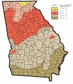 Georgia Gardening, Native Plant Landscape, Plant Hardiness Zone Map, Fall Gardening, Bermuda Grass, Black Thumb, Hardiness Zones, Zone 7, Gardening Zones