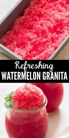 icy cool watermelon granita Watermelon Granita Recipe, Granita Recipes Fruit, Watermelon Gelato, Watermelon Granita, Watermelon Recipe, Sherbet Recipes, Granita Recipes, Watermelon Ice