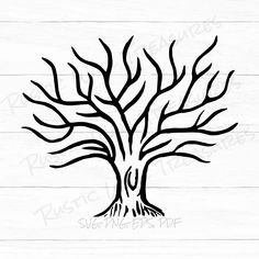 a black and white drawing of a tree with no leaves on it, in the shape of a heart