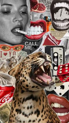 a collage of images with different types of lips and mouth shapes, including coca - cola cans