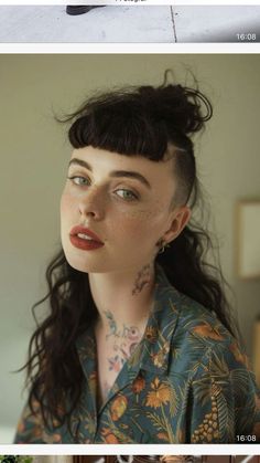 Check more at https://outfitfashionideas.com/2024/10/25/2484/ Short Hair Transition Styles, How To Style Mullet Hair, Undercut Tattoo Women, Hairstyles For Mullets, Shag Undercut, Mullet Styling, Alternative Short Hair, Edgy Curly Haircut, Short Goth Haircuts