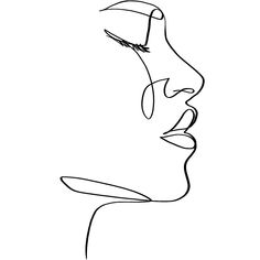 a line drawing of a woman's face