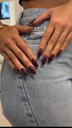 Fall Almond Nails, Wine Nails, Simple Fall Nails, Maroon Nails, Classy Acrylic Nails, Fire Nails