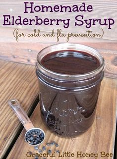 homemade elderberry syrup for cold and fluff - free presentations by graceful little honey bee