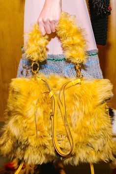 Prada Fall 2017 #bag Fuzzy Bag, Best Of Fashion Week, Hot Handbags, Unique Handbag, Leather Factory, O Bag, Swag Bag