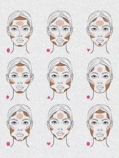 Makeup For Triangle Face, Counturing Square Face, Eye Shapes Makeup, Makeup For Triangle Face Shape, Make Up For Diamond Face Shape, Hair For Triangle Face Shape, Makeup For Rectangle Face Shape, Triangle Face Shape Makeup, Types Of Pretty Face Animals