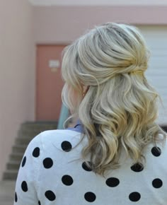 25 Gorgeous Half-Up, Half-Down Hairstyles Wedding Guest Hairstyles, Long Blonde, Wedding Hair And Makeup