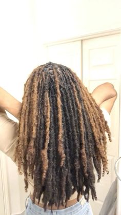 Long Fluffy Locs, Cute Dreads Styles, Brown And Black Locs, Two Tone Locs, Braid Locs, Locks Hairstyles, Short Dreadlocks Styles, Wrap Tutorial