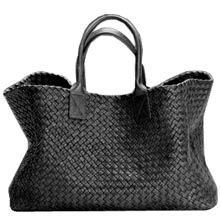 Bottega Veneta black tote _ Delivery Driver, Leather Denim, Types Of Bags, Big Bags, Black Tote, Woven Bag, Tote Purse, Designer Bag