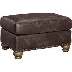 Nicorvo Ottoman - QK1051993_ASHL_PRI_OL Ottoman Diy, Accent Ottoman, Modern Ottoman, Chair And Ottoman Set, Ottoman Coffee, Ottoman Set, Upholstered Ottoman, Leather Ottoman, Coffee Brown