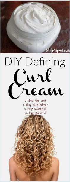 Homemade Curl Cream, Diy Curls, Hair Mask For Growth, Curl Defining Cream, Doutzen Kroes, Curl Cream, Defined Curls, Diy Beauty Hacks