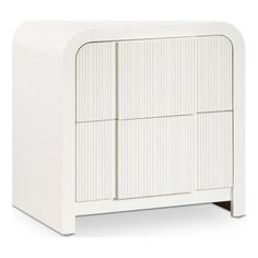 a white cabinet with three doors and two drawers