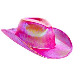 Get ready to wrangle up some fun with this hot pink metallic cowboy hat for women. Perfect for a variety of occasions, this glitter cowgirl hat will take your costume accessories to the next level. Whether you're going to a country-themed party, rodeo, festival, cowboy-themed birthday party, or performance, this hat will surely impress. The hot pink holographic design adds a fun and modern twist to the classic cowboy hat style, while the lightweight felt material keeps you comfortable and cool d Metallic Cowgirl, Holographic Party, Cowboy Themed Birthday Party, Country Themed Parties, Cowboy Hat Styles, Bachelorette Party Accessories, Cowgirl Bachelorette Parties, Pink Cowboy Hat, Pink Cowboy