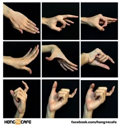 many different pictures of hands making the shape of a hand with their fingers and thumbnails