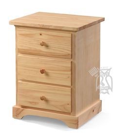 a small wooden chest with three drawers on one side and an open drawer on the other