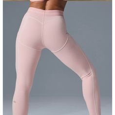 Alo Airbrush High-Waist Heart Throb Legging Ballet Pink Nwt Alo Yoga Compression Bottoms For Pilates, Alo Yoga Compression Athleisure Bottoms, Alo Yoga Tight Bottoms For Pilates, Alo Yoga Athleisure Bottoms For Pilates, Alo Yoga High Stretch Athleisure Bottoms, Alo Yoga Full-length Sports Bottoms, Alo Yoga Sportswear Bottoms For Workout, Alo Yoga Tight Workout Bottoms, Tight Alo Yoga Workout Bottoms