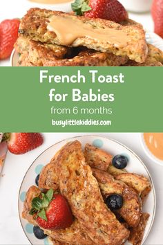 french toast for babies with strawberries and blueberries