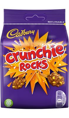 cadbury crunchie rocks bag on a white background