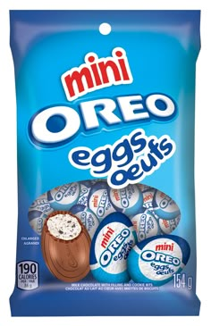 mini oreo eggs are in a bag on a white background with the word'oreo eggs '