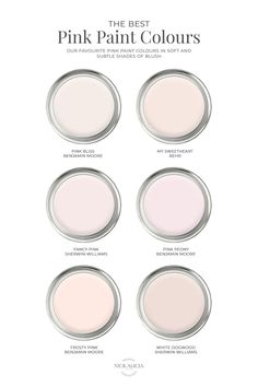 the best pink paint colors for walls and floors in different shades, from light to dark