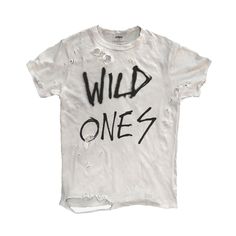 Wild Ones Graffiti - Thrasher T-Shirt - White Unisex Cotton T-shirt With Graffiti Print, Unisex Graffiti Print Crew Neck T-shirt, Distressed White Short Sleeve T-shirt, White Distressed Grunge T-shirt, Distressed Cotton Crew Neck T-shirt, Urban Distressed T-shirt For Summer, White Distressed Short Sleeve T-shirt, Unisex Graffiti Print Graphic T-shirt, Distressed Graphic Tee T-shirt