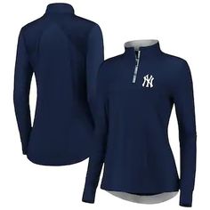 the new york yankees women's navy 1 / 4 - zip jacket