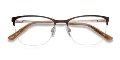 Brown horn eyeglasses available in variety of colors to match any outfit. These stylish semi-rimless, medium sized metal eyeglasses include free single-vision prescription lenses, a case and a cleaning cloth. Glasses Fashion Eyewear, Rimless Eyeglasses, Metal Eyeglasses, Staying Fit, Fashion Eyewear, Prescription Eyeglasses, Eyewear Fashion, Glasses Fashion, Stay Fit