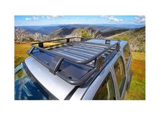 the roof rack is mounted on top of a vehicle