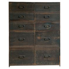 an old wooden dresser with many drawers