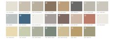 the different shades of paint that are used in this painting project, including neutrals and browns