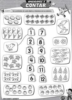 an activity sheet for children to learn how to count numbers