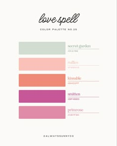 the color scheme for love spell