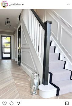 the stairs in this house are painted white