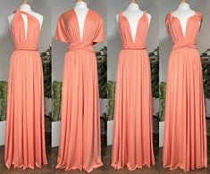 Kadi dress Coral Bridesmaid Dress, Multi Wrap Dress, Wrap Dress Plus Size, Vestido Convertible, Burnt Orange Bridesmaid Dresses, Coral Bridesmaid, Multiway Dress, Coral Bridesmaid Dresses, Orange Bridesmaid Dresses