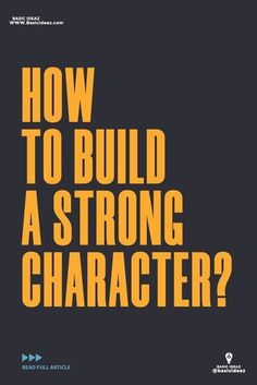 the cover of how to build a strong character?, with an orange and black background