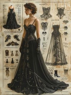 #BEAUTY, #RELATIONSHIPS #Fashion #Animals #Outfits #Winter Outfits #Animals Black Enchanted Dress, Reign Dresses Aesthetic, Alt Wedding Outfits, Goth Fancy Dress, Dark Wedding Dress Aesthetic, Dark Dresses Aesthetic, Goth Fantasy Dress, Black Vintage Wedding Dress, Vintage Black Prom Dress