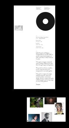 an open letterhead with black and white images