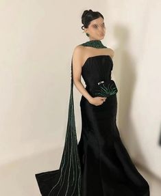 Elegant Black Wedding Dress For Banquet, Black Elegant Formal Wedding Dress, Evening Wedding Embellished Mermaid Dress, Black Mermaid Dress For Wedding And Prom Season, Black Mermaid Dress For Wedding And Prom, Black Mermaid Dress With Sweep Train For Wedding, Black Embellished Mermaid Dress For Wedding, Elegant Festive Mermaid Dress For Prom, Black Evening Gown For Wedding