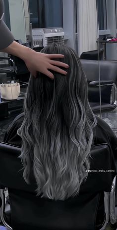 Long To Short Haircut, Black And Grey Hair, Korean Hair Color, Hair Color Underneath, Creative Hair Color, Dark Hair With Highlights, Silver Hair Color, Dyed Hair Inspiration, Pretty Hair Color