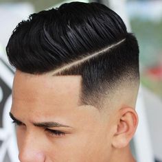 Low Taper Fade with Hard Part and Thick Spiked Hair Low Taper Haircut, Comb Over Fade Haircut, High And Tight Haircut, Comb Over Haircut, Mens Toupee, Hair Replacement Systems, Hair Toupee, Tapered Haircut, Spiky Hair