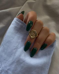 Green Acrylic Nails, Dark Green Nails, Casual Nails, Dream Nails, Funky Nails, Pretty Acrylic Nails, Chic Nails, Cute Acrylic Nails