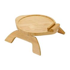 a small wooden tray with two legs