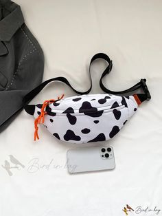 Bird in Bag - Waterproof Patterned Fashion Chest Bag Casual White Nylon Shoulder Bag, Outdoor White Waterproof Bags, Waterproof White Bag For Daily Use, White Waterproof Bags For Daily Use, White Waterproof Bag For Daily Use, Trendy Nylon Bags With Pockets, Trendy White Shoulder Bag For Outdoor, Trendy Outdoor Bags With Zipper Closure, Trendy Waterproof Outdoor Bag