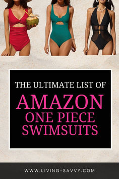 The Ultimate List of Amazon One Piece Swimsuits! Cheap One-piece Swimwear For Swimming, Cheap One-piece Swimming Bodysuit, Cheap Women's One-piece Swimwear, Cheap One-piece Bodysuit For Sunbathing, Stretch One-piece Swimsuit With Built-in Bra For Summer