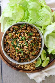 Turkey and Zucchini Lettuce Wraps - Sacha Served What Turkey And Zucchini, Quinoa Desserts, Turkey Lettuce Wraps, Pasta Sides, Lettuce Wrap, Lettuce Cups, Turkey Meat, Things To Make, Roasted Peanuts